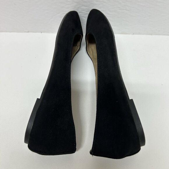 Old Navy Ballet Flats Size 9 Black Suede Leatherette Classic Casual Preppy Comfy - Picture 5 of 9